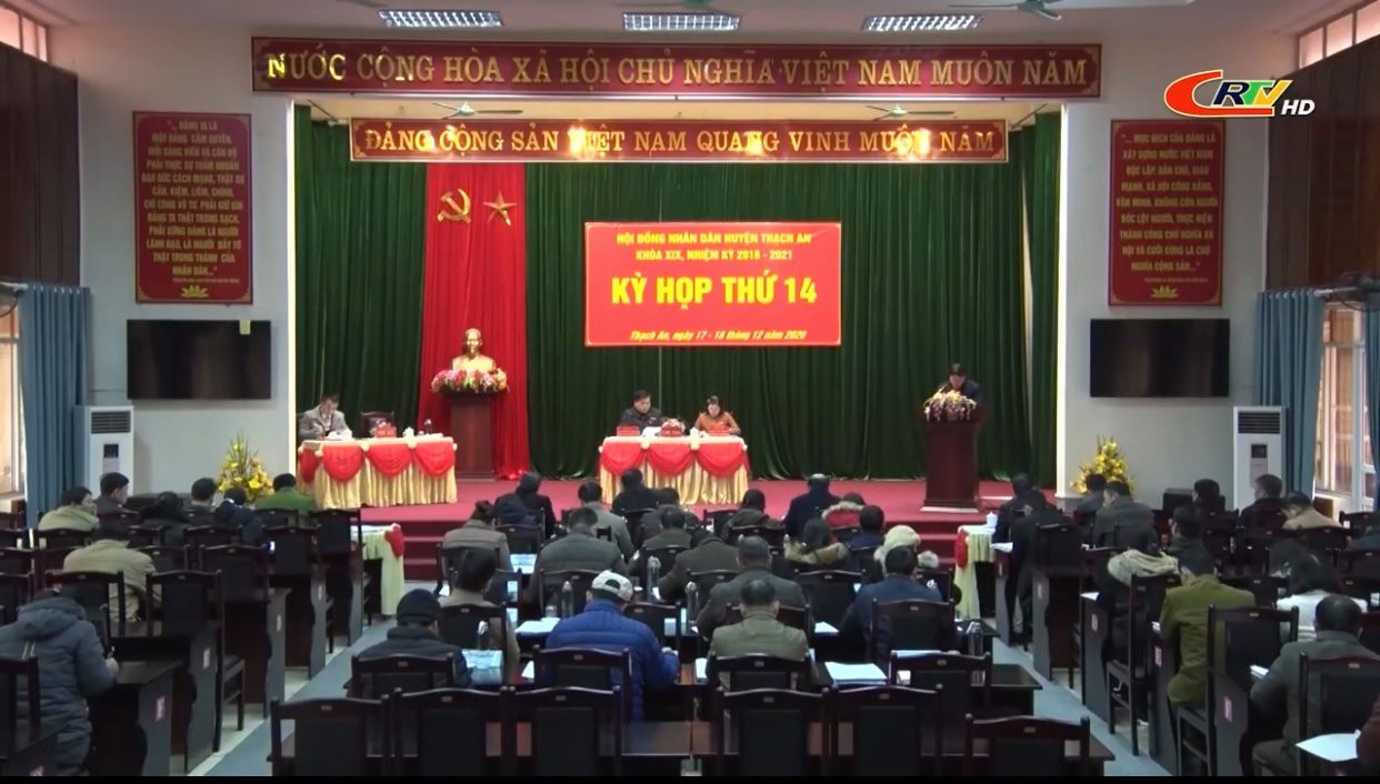 Toàn cảnh kỳ họp thứ 14, HĐND huyện Thạch An. (ảnh Đài PT-TH huyện)