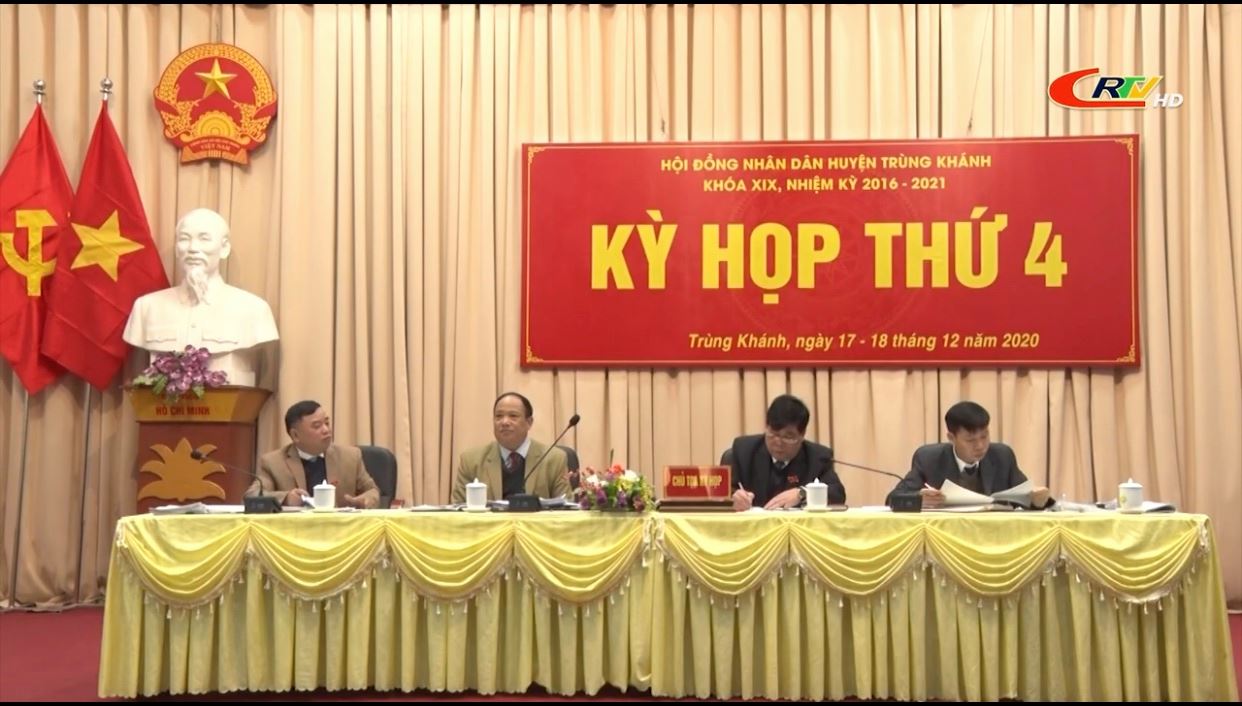 Kỳ họp thứ 4, khoá XIX, HĐND huyện Trùng Khánh. (ảnh Đài PT-TH)