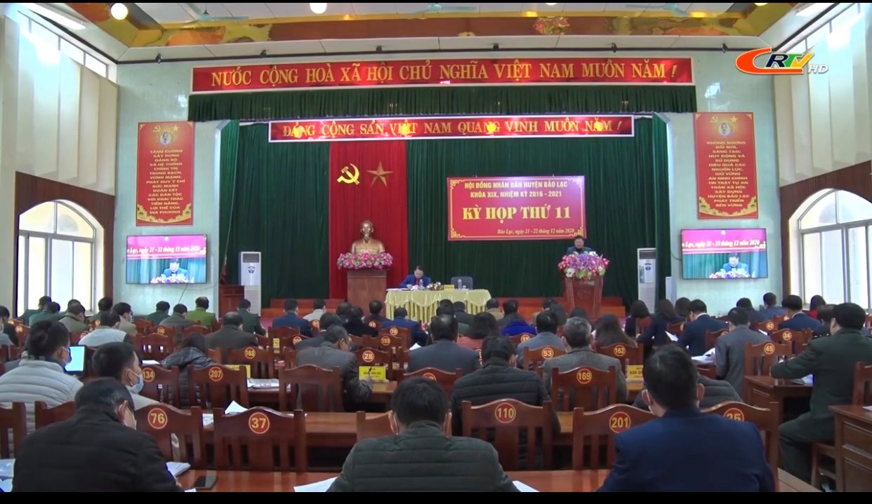 Toàn cảnh kỳ họp thứ 11, HĐND huyện Bảo Lạc. (ảnh Đài PT-TH huyện)