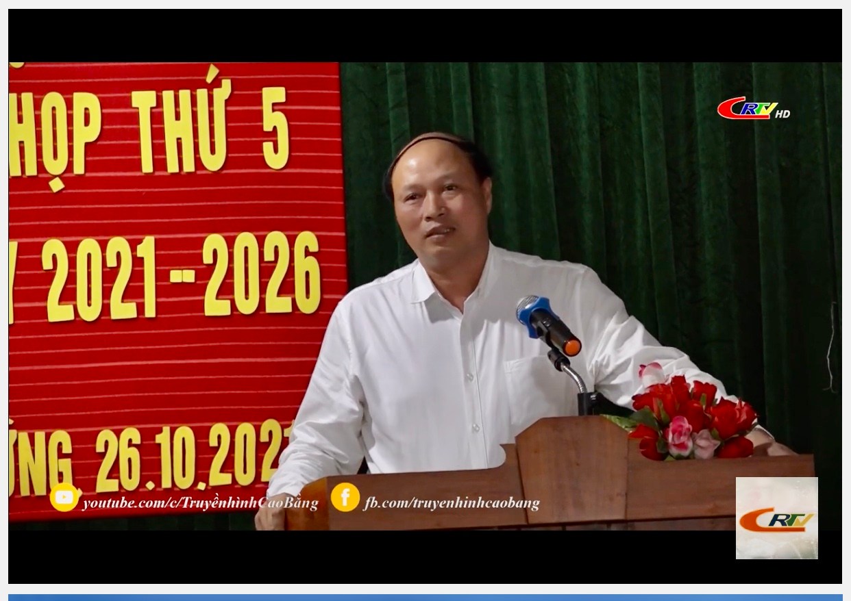 Đ/c Hoàng Văn Thạch, Phó Chủ tịch HĐND tỉnh phát biểu tại hội nghị TXCT xã Thái Cường