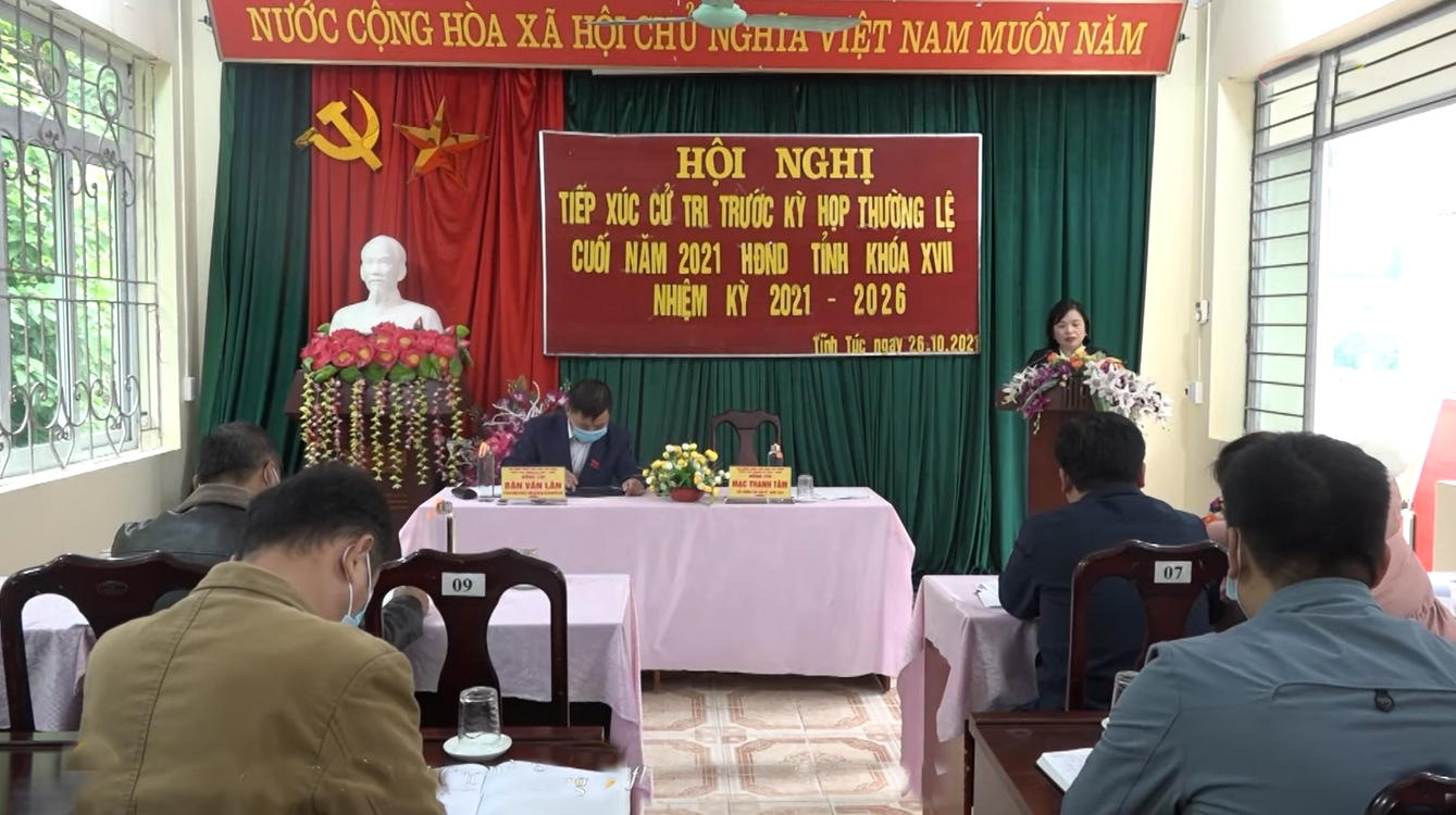 Đại biểu HĐND tỉnh tiếp xúc cử tri thị trấn Tĩnh Túc, huyện Nguyên Bình