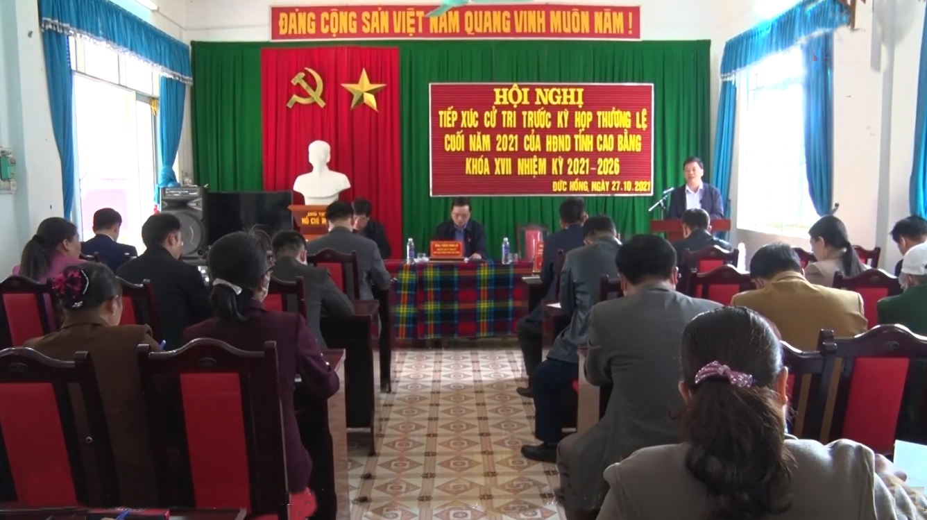 Tổ đại biểu HĐND tỉnh tiếp xúc cử tri xã Đức Hồng, huyện Trùng Khánh