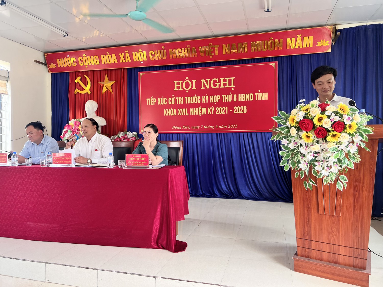 Đại biểu HĐND tỉnh tiếp xúc cử tri tại cụm xã Lê Lai - Đức Xuân - thị trấn Đông Khê, huyện Thạch An