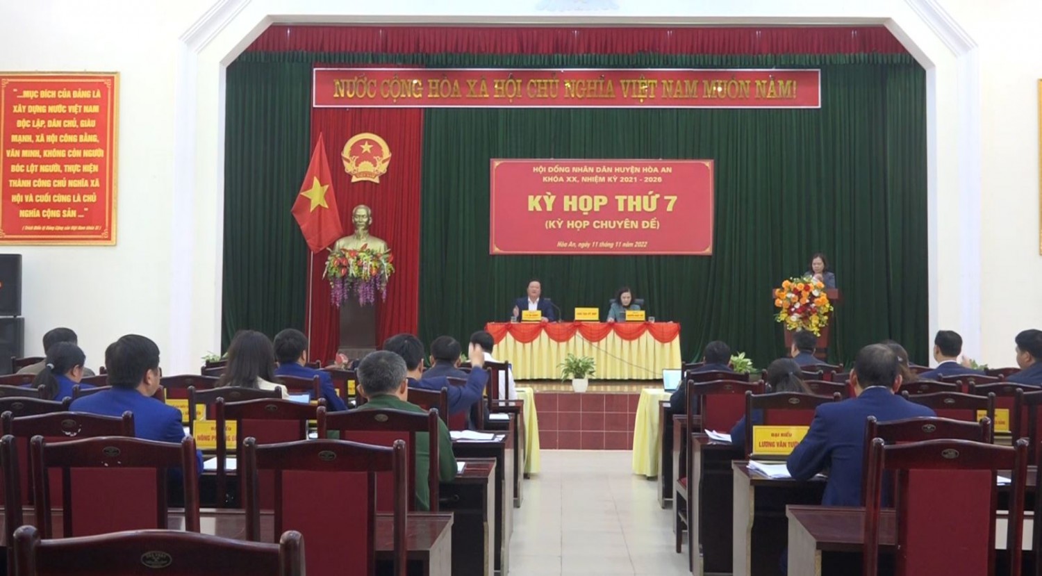 Kỳ họp thứ 7 (chuyên đề) HĐND huyện Hòa An khóa XX, nhiệm kỳ 2021 - 2026.