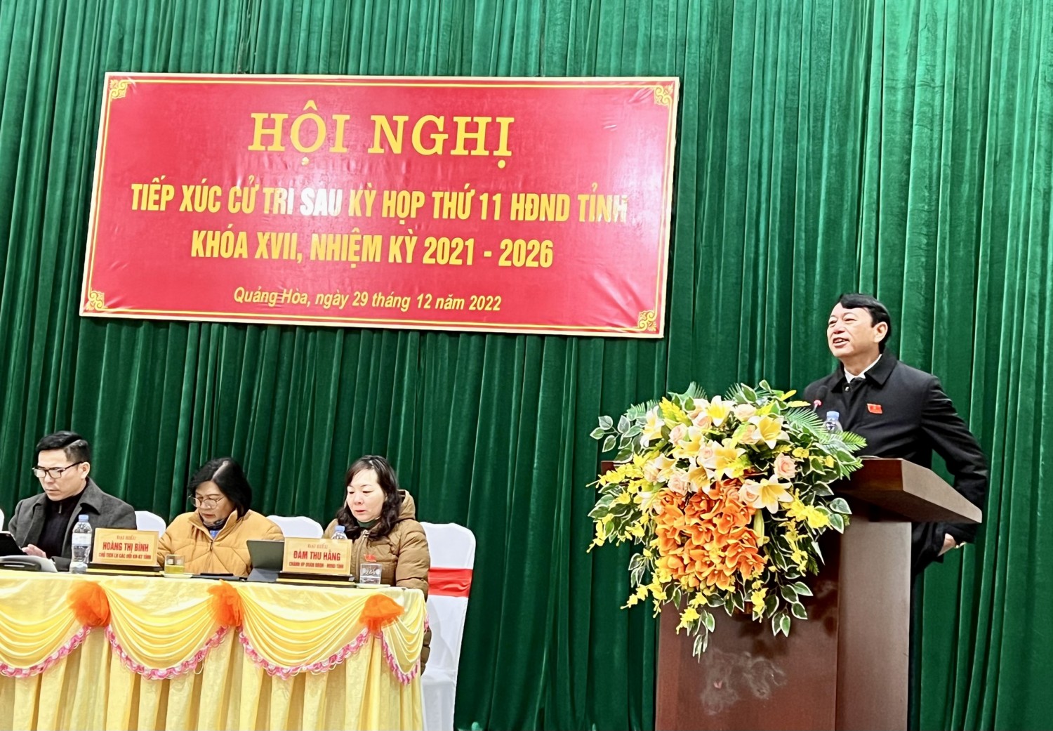 Đ/c Phó Bí thư Tỉnh ủy, Chủ tịch UBND tỉnh - Hoàng Xuân Ánh phát biểu tại Hội nghị
