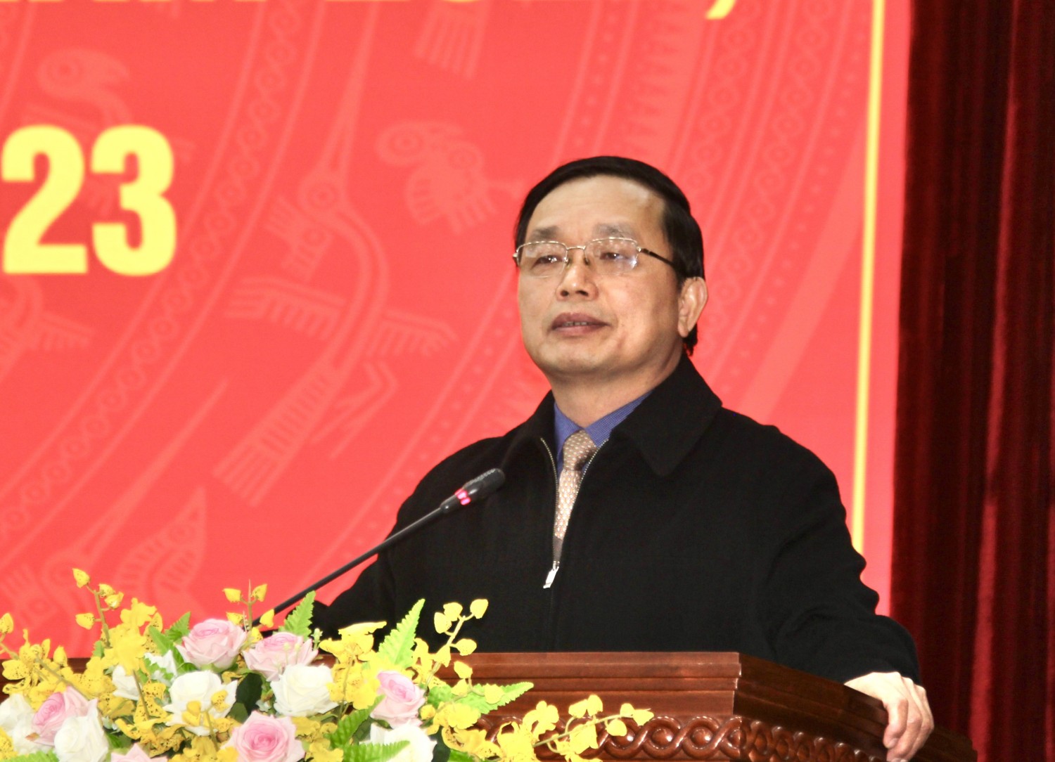 Phó Bí thư Thường trực Tỉnh ủy, Chủ tịch HĐND tỉnh Triệu Đình Lê phát biểu chỉ đạo hội nghị.