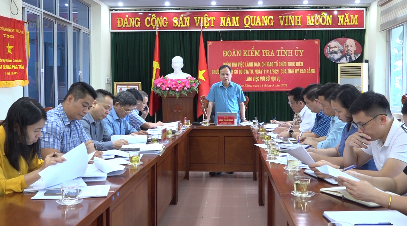 Phó Chủ tịch HĐND tỉnh Nông Thanh Tùng phát biểu kết luận buổi làm việc.
