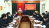 Bí thư Tỉnh ủy Trần Hồng Minh phát biểu chỉ đạo tại buổi làm việc với Ban Dân tộc tỉnh.