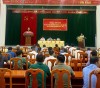 Toàn cảnh hội nghị tiếp xúc cử tri huyện Quảng Hòa