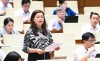 Đại biểu Quốc hội tỉnh Đoàn Thị Lê An phát biểu thảo luận tại hội trường