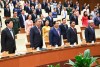Các đồng chí lãnh đạo Đảng, Nhà nước và đại biểu Quốc hội dự phiên bế mạc