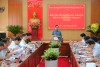 Phó Bí thư Thường trực Tỉnh ủy Triệu Đình Lê phát biểu tại buổi làm việc.