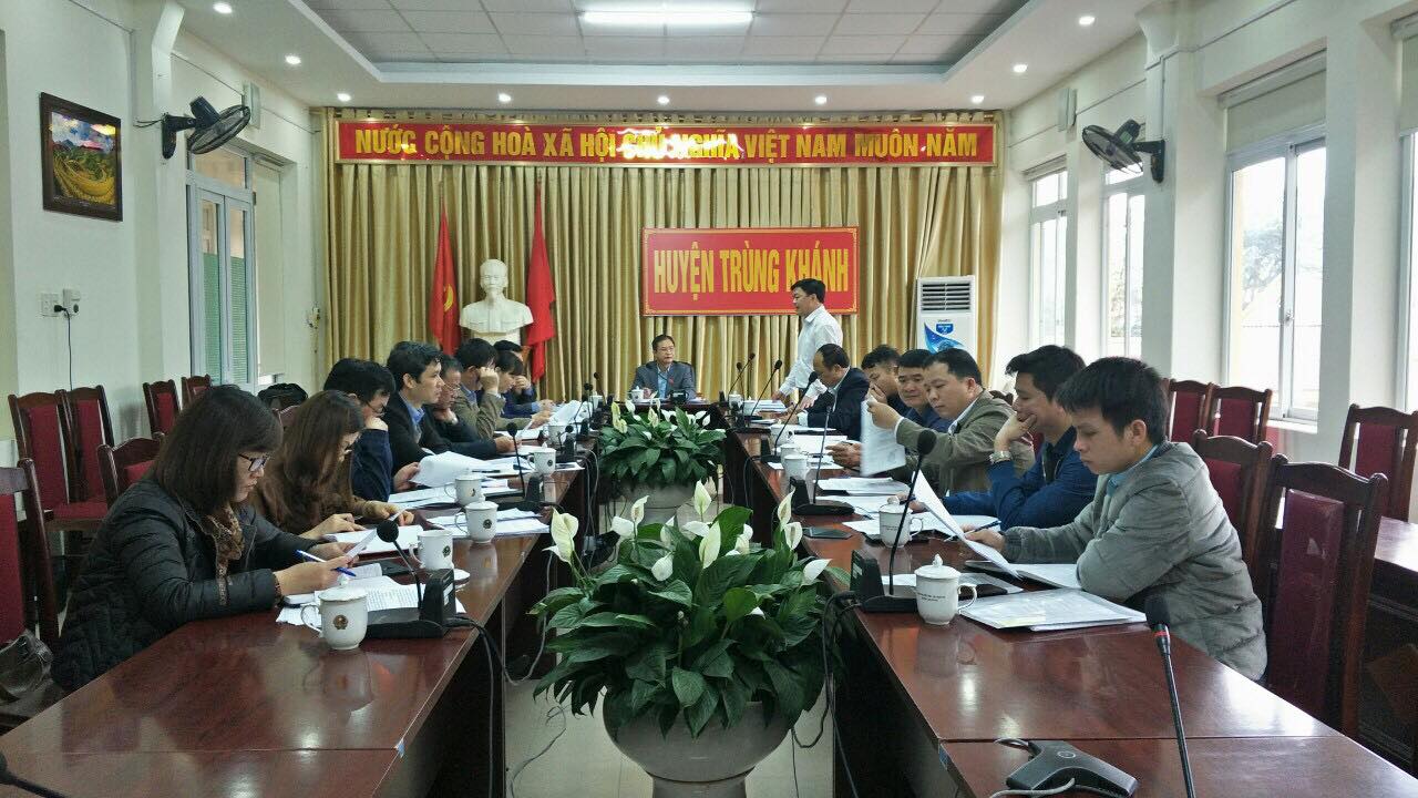 Đoàn khảo sát làm việc tại UBND huyện Trùng Khánh