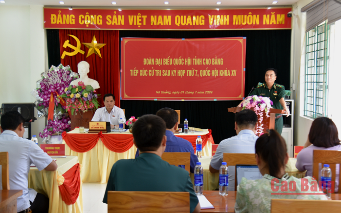 Đoàn đại biểu Quốc hội tỉnh tiếp xúc cử tri tại các xã trên địa bàn huyện Hà Quảng.