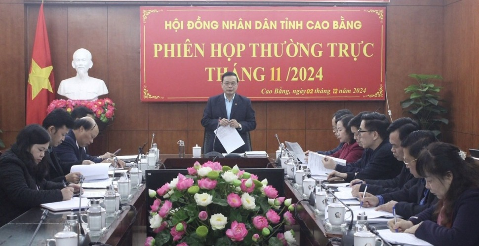 Phó Bí thư Thường trực Tỉnh uỷ, Chủ tịch HĐND tỉnh Triệu Đình Lê phát biểu chỉ đạo phiên họp.
