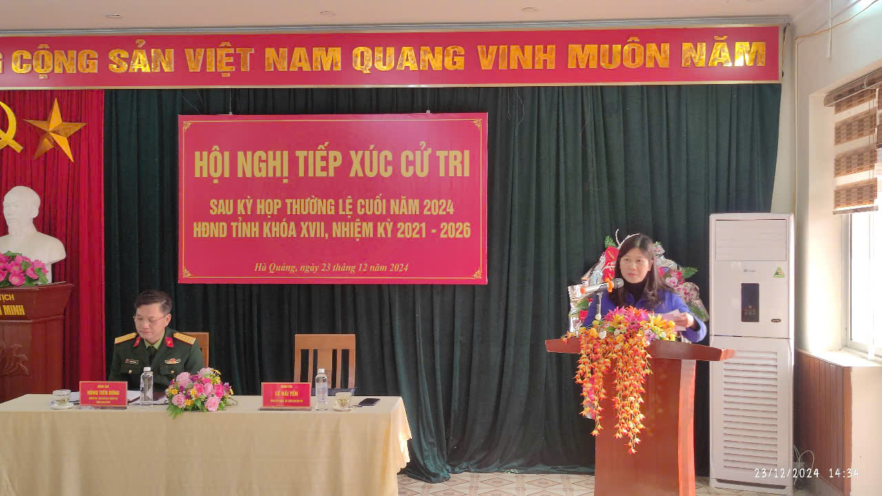 Tổ đại biểu HĐND tỉnh đơn vị huyện Hà Quảng TXCT sau kỳ họp (thường lệ) cuối năm 2024 của HĐND tỉnh khóa XVII