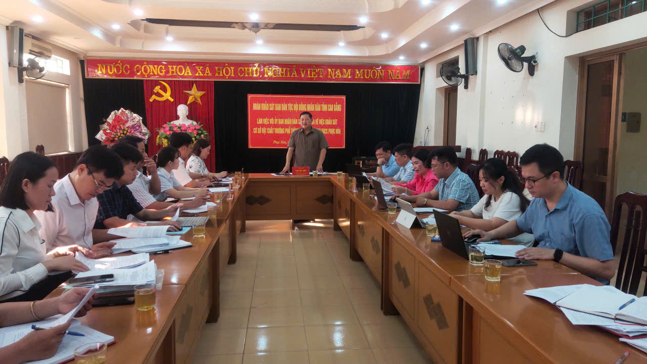 Ban Dân tộc HĐND tỉnh khảo sát tại trường Phổ thông Dân tộc nội trú trên địa bàn xã Phục Hòa