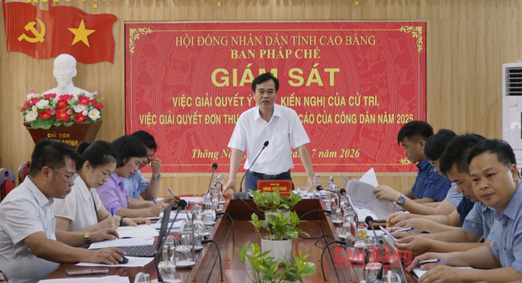 rưởng Ban Pháp chế, HĐND tỉnh Nông Văn Tuân phát biểu kết luận tại buổi giám sát.