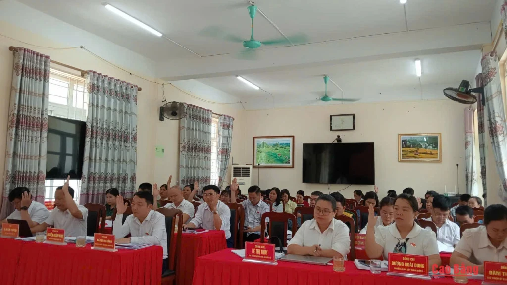 Các đại biểu biểu quyết thông qua nghị quyết