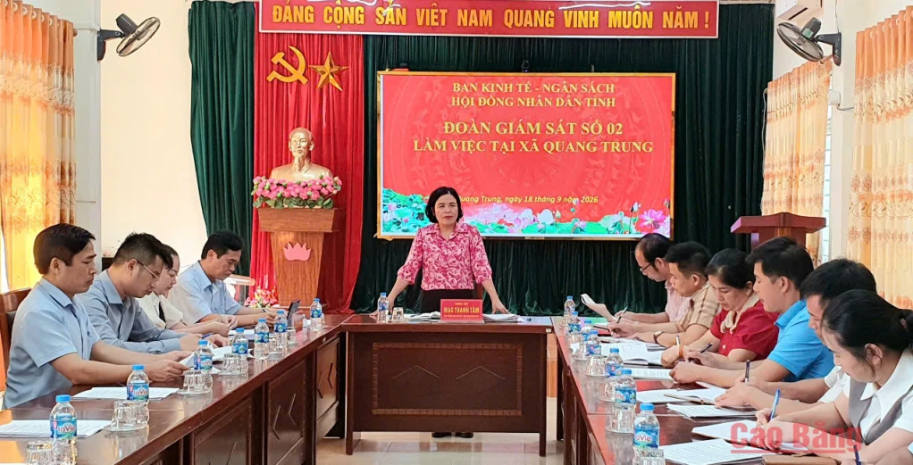 Ban Kinh tế - Ngân sách, HĐND tỉnh làm việc với UBND xã Quang Trung về kết quả thực hiện kế hoạch đầu tư công trung hạn giai đoạn 2021 - 2025