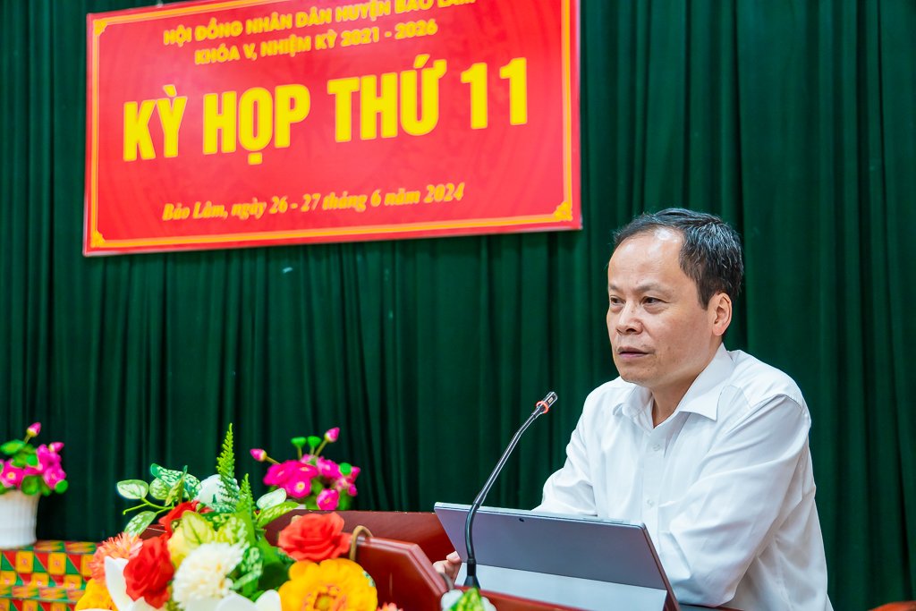 Phó Chủ tịch HĐND tỉnh Nông Thanh Tùng phát biểu chỉ đạo tại kỳ họp